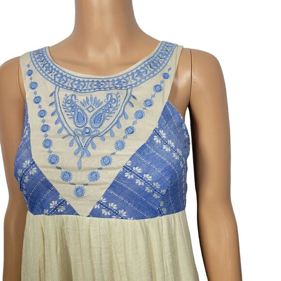 Anthropologie | Flying Tomatoes Women's Embroidered High Neck Maxi Dress Size L - Picture 3 of 12